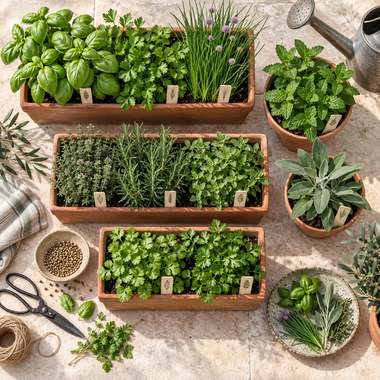 Jardinières de plantes aromatiques : associer les bonnes variétés pour récolter longtemps