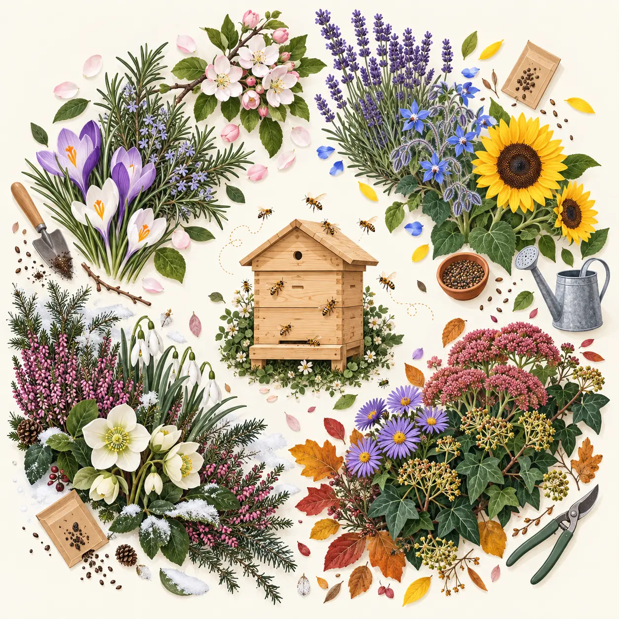 Une plante mellifère nourrit les abeilles toute l’année, si les floraisons se relaient