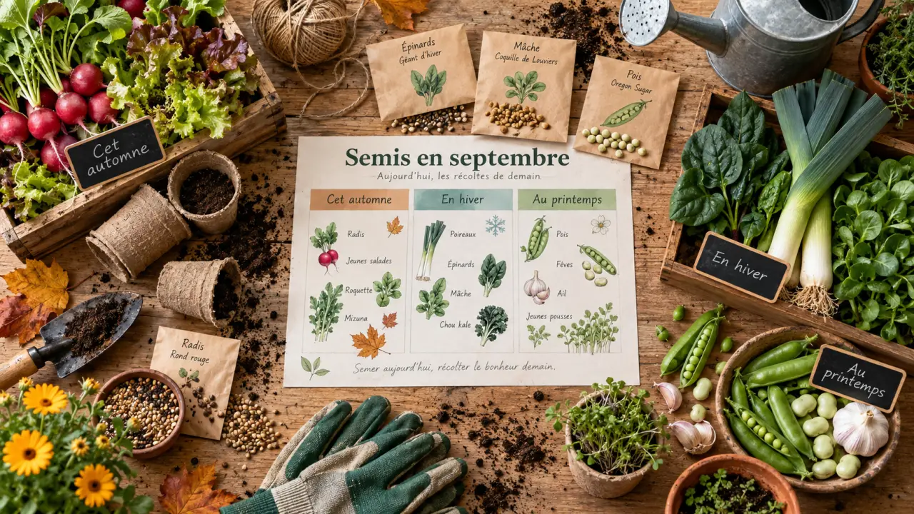 Semis en septembre : les cultures à récolter cet automne, en hiver et au printemps