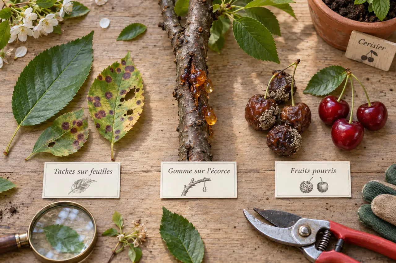 Maladie du cerisier : comment distinguer taches, gomme et fruits pourris ?