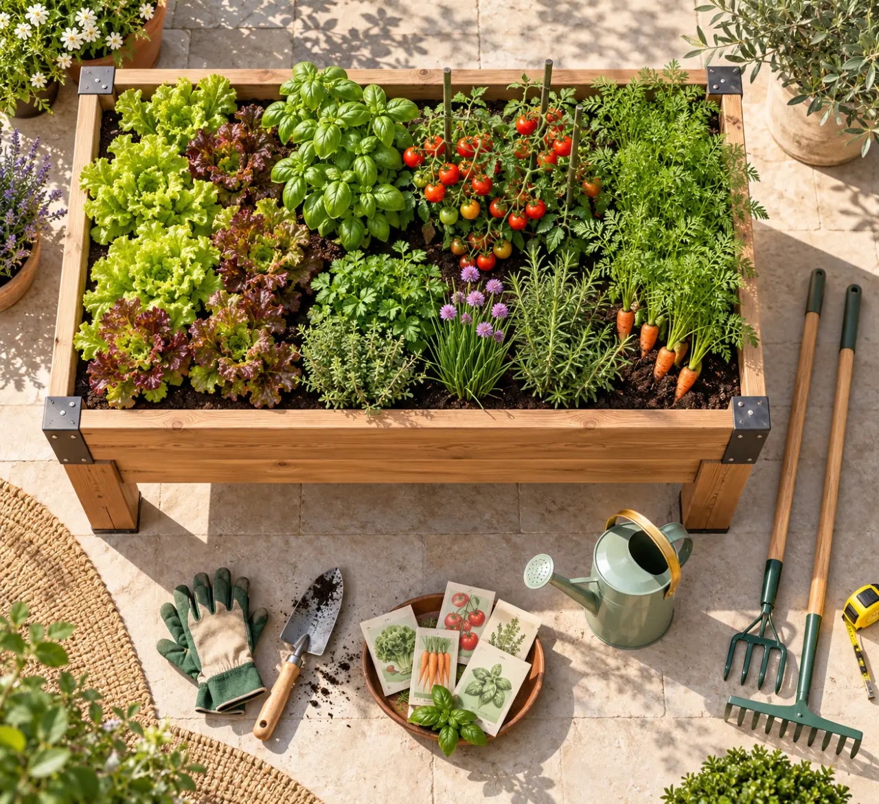 Potager en hauteur : jardiner sans se pencher, sans sous-estimer le poids du bac