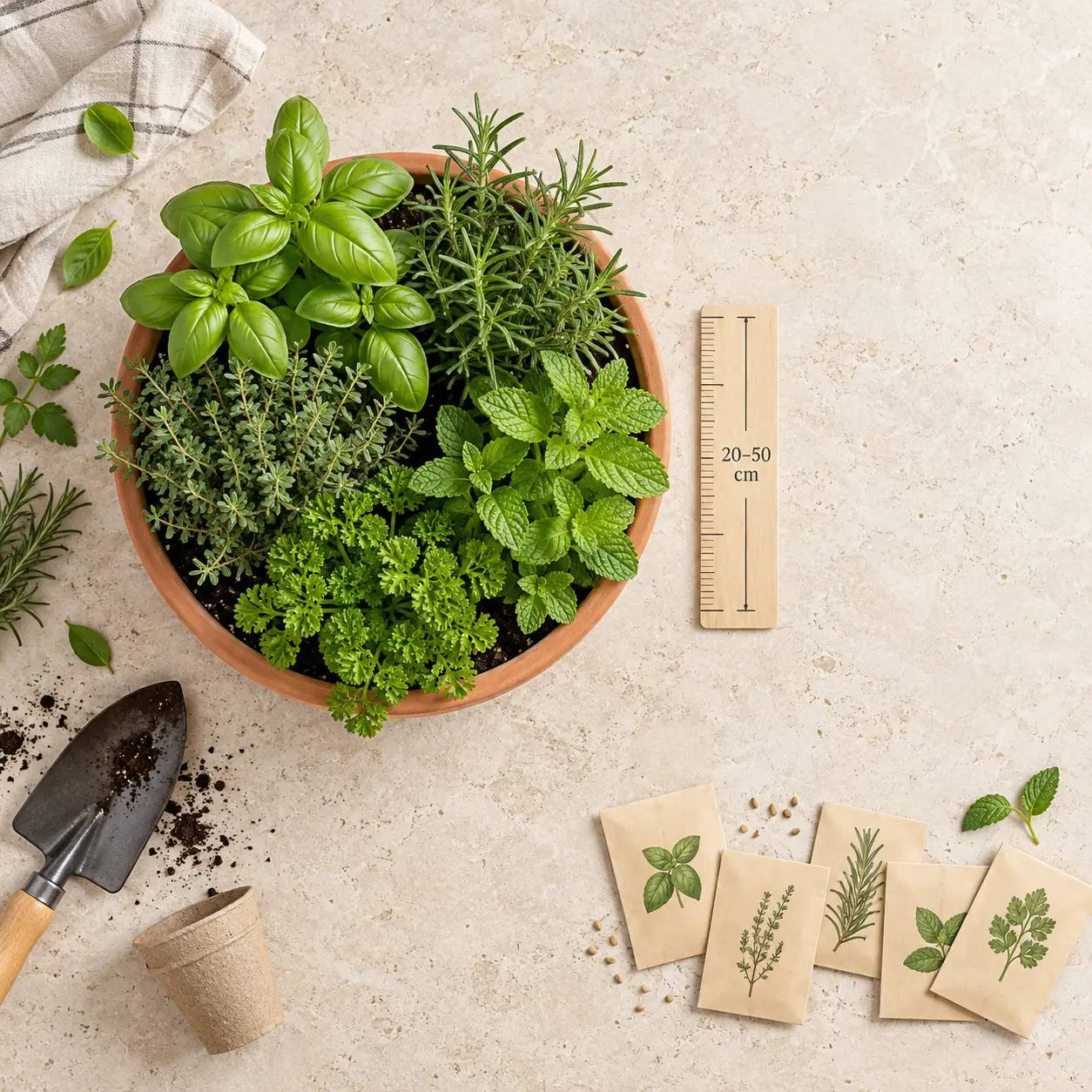 Pot pour plantes aromatiques : choisissez 20 à 50 cm de profondeur selon l’espèce