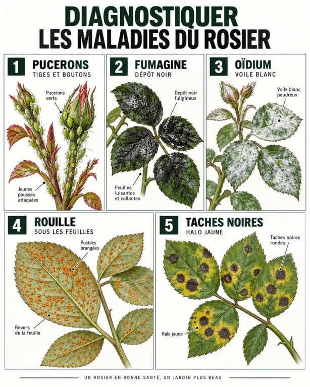 Maladie des rosiers remède de grand mère savon noir : reconnaître pucerons, oïdium, rouille et taches noires
